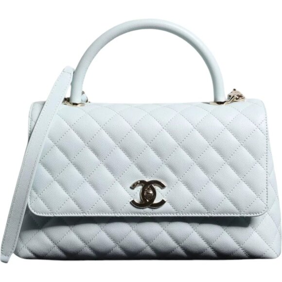 Chanel Blue Flap Top Handle Medium Robin Egg Coco Handle Bag/one size/Light Blue - Picture 1 of 6